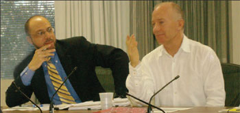 Dr. Jeffrey D. White, OCCAM Director (left), and Dr. Hal Gunn, CEO of Canada's Centre for Integrated Healing (right)