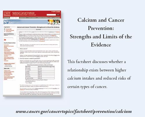 New Calcium and Cancer Factsheet
