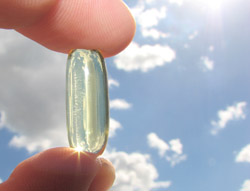 capsule held against the sun